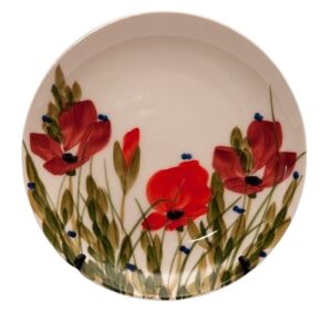 Tele virágos tányér, pipacs, kerámia, kézzel festett dia.20cm 129250075 - Vanilia Kerámia