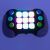 Fekete Gamepad 9 világító gombbal, 4 vezérlő gombbal és bekapcsoló kapcsolóval