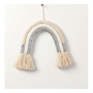 Szivárvány makramé fali dekoráció gyerekszobába, színes, 25 x 30 cm