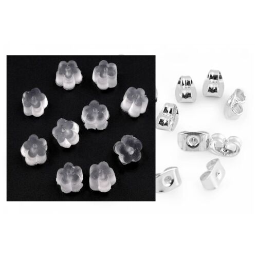 Fülbevaló hátul, szilikon és fém fülbevaló hátul, Flor de Cristal fülbevaló hátul