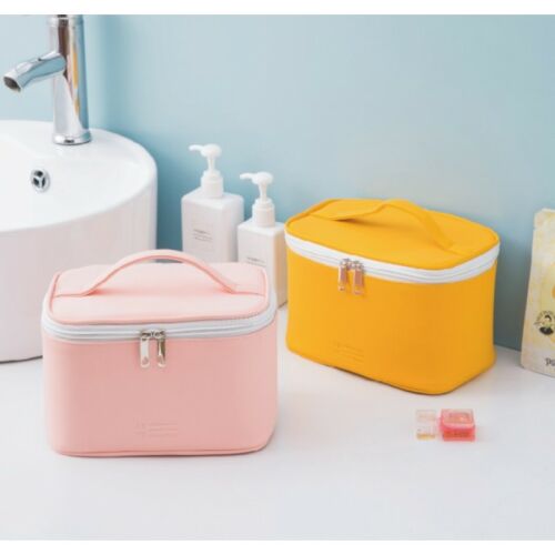 Rózsaszín és sárga kozmetikai táskák, utazási sminktáska, kozmetikumok tárolója, Flamenco Mystique KS43WZ4