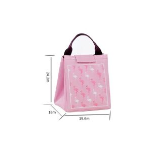 Thermal élelmiszer táska, vízálló Oxford szövet, szigetelt bélés, 24,2x19,6x16 cm