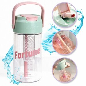 Vizes palack kosárral és szívószállal 800 ML Fortune BD35
