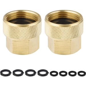 Set de 2 conectori pentru tevi de apa Hibbent, alama, auriu, 3/4 GHT 129253884 - Accesorii irigare