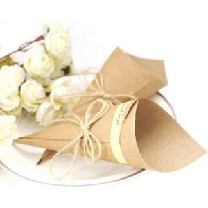 Set de 50 invitatii cu autocolante pentru nunta/botez JZK®, hartie/textil, natur, 15 x 15 cm 129254389 - Felicitări, invitații