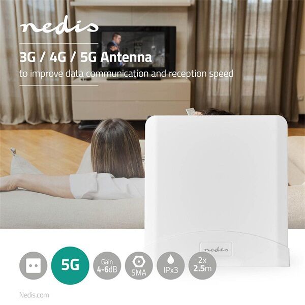 Nedis anor5g20wt beltéri és kültéri antenna, 3g / 4g / 5g, 698 mh...