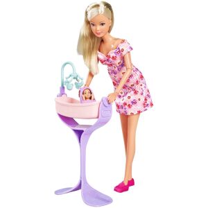 Steffi Love Hello Baby Puppe mit wachsendem Bauch, Baby Puppe und Zubehör - Simba Toys Baba