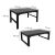 Dina 4+1 kerti bútor szett asztal méretei, 116 cm x 72 cm, fekete