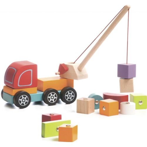Cubika Fa Játék Mágneses Daru, Építőipari Jármű Gyermekeknek, Oktatási Játék Kisgyermekeknek
