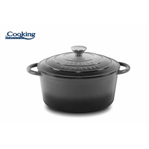 Cooking by Heinner 4.8L Oală din fontă cu capac, Gri Marmurat - Oale din fontă