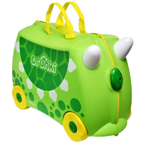 Trunki Dudley Dinoszaurusos Húzható Bőrönd, zöld, gyerekeknek - Gyerek bőrönd
