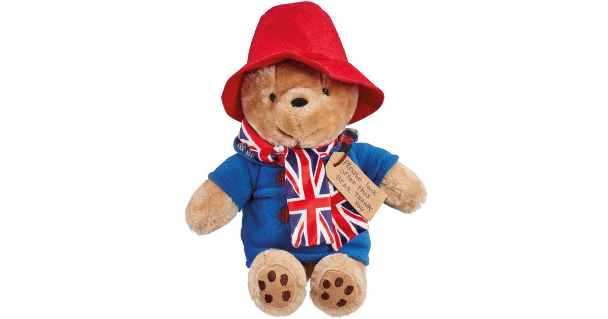 Heunec Paddington Bär – 25 Cm Großer Kuschelbär Mit Rotem Hut & Blauer Jacke, Aus Flauschigem Curly-Material