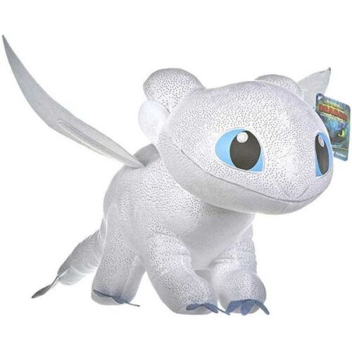 Light Fury plüss játék, 40 cm, fehér sárkány, DreamWorks Sárkányok
