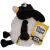 Shaun a bárány Timmy plüss játék, 25 cm, puha, bolyhos, fekete és fehér, ülő, oldalnézet
