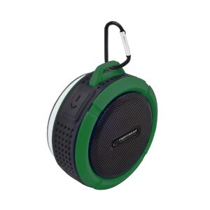 Esperanza Country EP125KG grüner wasserdichter Bluetooth-Lautsprecher mit Karabiner - Bluetooth Lautsprecher
