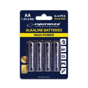 Elemkészlet (8 db) - Esperanza EZB103 - 1,5V; AA (LR06)