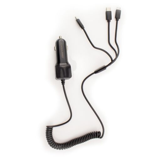 Carguard univerzális autós töltő micro USB, iPhone és USB csatlakozókkal.