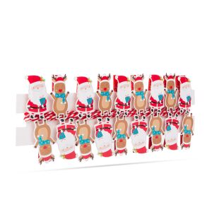 Vianoná tipce so stukou - Santa Claus, sob - 22 x 35 mm - 18 ks, 2 m / balenie 129266243