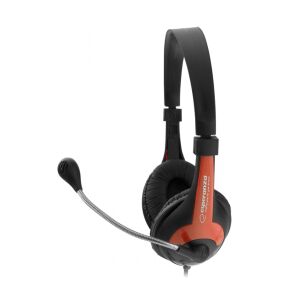 Esperanza Rooster EH158R kabelgebundene Kopfhörer mit Mikrofon, schräge Ansicht - Peripheriegeräte