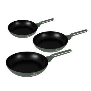 Berlinger Haus BH 8206 Matte Green 3-piece Frypan Set, non-stick cookware, green - Frying Pan