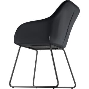 Jedálenská stolička Jeane, zamatový vzhľad, rám na lyžinách 134636284 - Jedálenská stolička