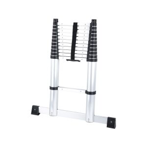 Scară telescopică Extól Premium 3,8 m, 12 trepte, capacitate de încărcare 150 kg, aluminiu, negru și argintiu - Scari