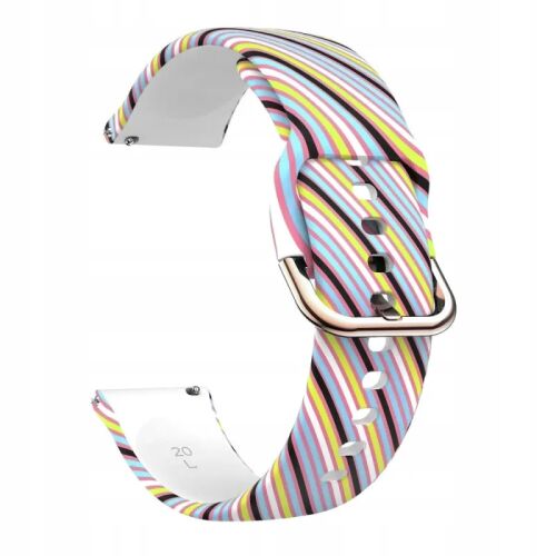 Csíkos szilikon óraszíj Huawei, Samsung, Amazfit 20mm órákhoz