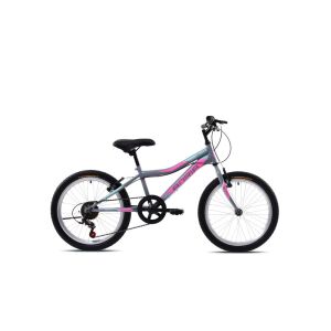 Adria Stinger 20 colos gyerek kerékpár, szürke-lila színben, 6 sebességes - Adria