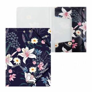 Erich Krause Diamond Original A4 gumis mappa Lily virágos mintával, homokszórt felülettel - Erich Krause