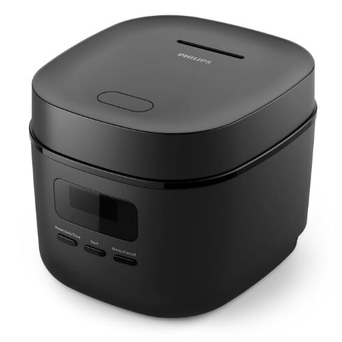 Mini fierbător de orez Philips HD3080/80, negru, 400W
