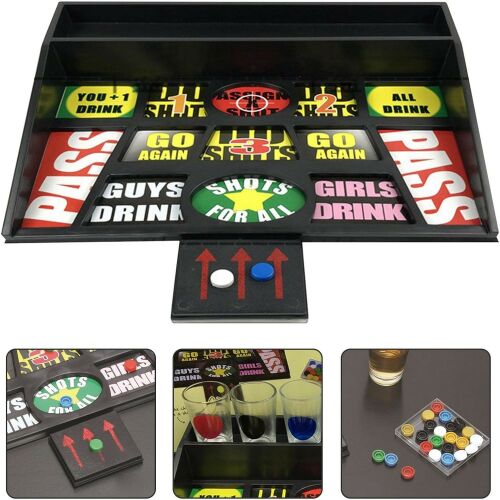 Flippy ivójáték kollázs poharakkal és játékdarabokkal