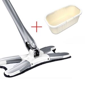 Zestaw mop płaski + wiadro, Flippy, z systemem wyciskania, długość teleskopowa 140 cm, srebrny/żółty 135709089 - Felmosó