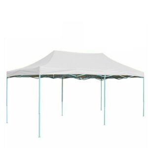 3 x 6 m weißes faltbares Pavillonzelt mit Metallrahmen für Hof, Garten, Veranstaltungen 135210024 - Garten