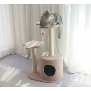 Rózsaszín macskabútor kaparófa macskával - Macska fekhely