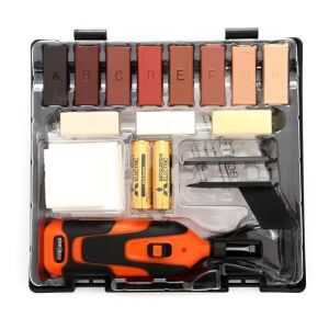 Комплект за ремонт на дърво Kraft&Dele KD981, 18 части, с електрически инструмент, восъчни пръчици и аксесоари - Набор от инструменти