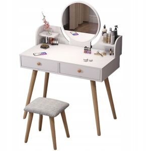 Kosmetiktoilette mit Kosmetikspiegel weiß mit großer Loft-Schublade 80 cm