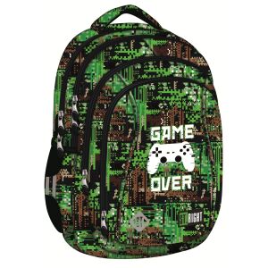 Batoh ST.Right Game Over, zelený camo vzor, pohľad spredu - Školské tašky