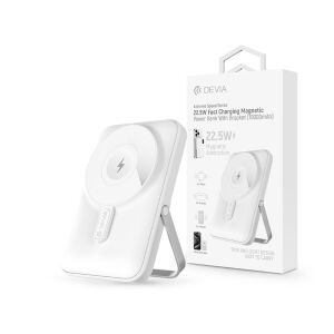 Devia Extreme Speed Magnetic PD 22.5W power bank állvánnyal, fehér - Devia