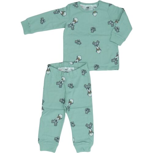Pijamale băiețești Disney Lady și Vagabondul, verde cu imprimeu cu câini, mărimea 74