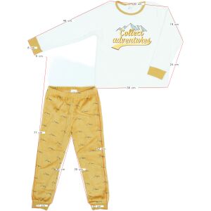Zara Jungen-Pyjama, Größe 116, gelb, Langarm-Oberteil mit 'Collect adventures' Aufdruck, Hose mit Gummizug - Babys & Toddler