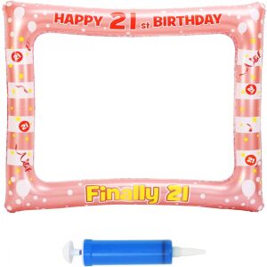 Rama foto gonflabila CHALA, 21 ani, vinil, roz, 67 x 55 cm 129417014 - Accesorii pentru petrecere