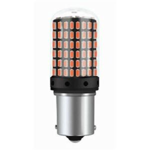 Żarówka LED Canbus do samochodu PR21W / BAW15S, 144 SMD, 12V, czerwona, z asymetrycznymi stykami - Pojazd i części