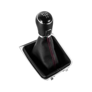 Páka radenia VW Passat B6 5-stupňová manuálna s červeným prešívaním a chrómovými akcentmi - Automobilové prevodovky