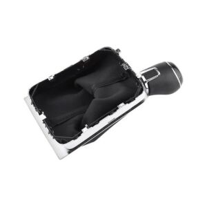 Husa schimbător de viteze pentru VW Passat B7, Passat CC, cutie de viteze manuală cu 5 trepte, piele neagră cu garnituri cromate - Cutii viteze auto