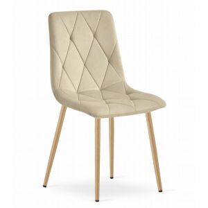 Scaun bucatarie/living, Artool, Libra, catifea, metal, bej deschis, 45x54x86.5 cm 129422665 - Mobilier pentru sufragerie