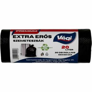 Prémium szemeteszsák extra erős 20 literes fekete 20db/csg 50x50cm 12 micron