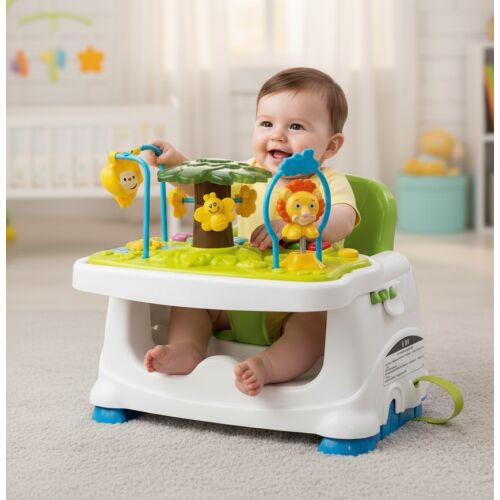 Pepita 3in1 székmagasító Etető- és játszószék #fehér-zöld
