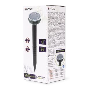 Entac napelemes kártevő- és rágcsálóriasztó, fekete, napelemes, kártevőirtás, rágcsálóirtás, kerti védelem - Entac