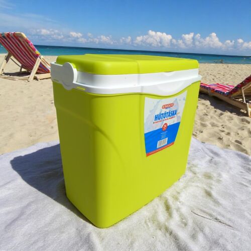 Enger 24 literes zöld hűtőtáska, ideális piknikhez, kempinghez és kiránduláshoz