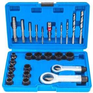 Комплект за извличане на счупени винтове SilverTools, 26 части, включително свредла, гнезда и ключ за премахване на счупени винтове - Набор от инструменти